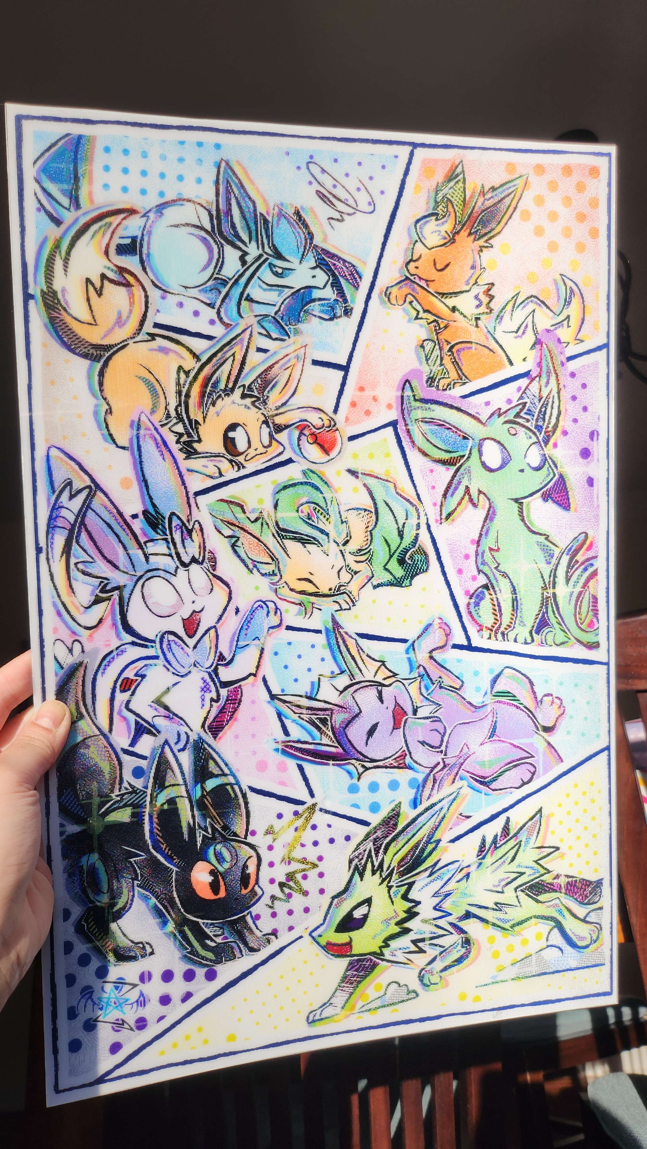 Elemental Vee Foxes Animated Art Poster