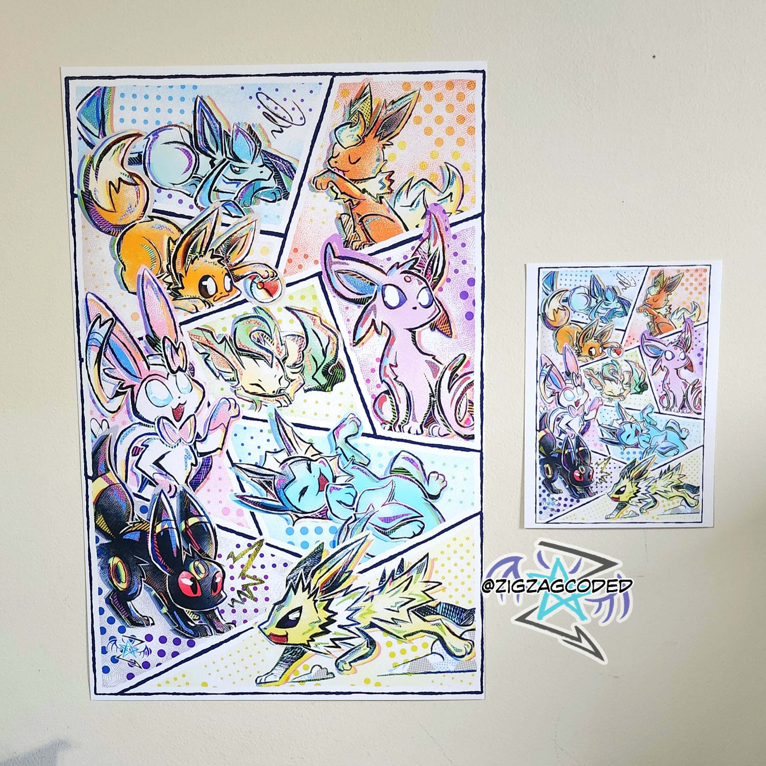 Elemental Vee Foxes Art Print
