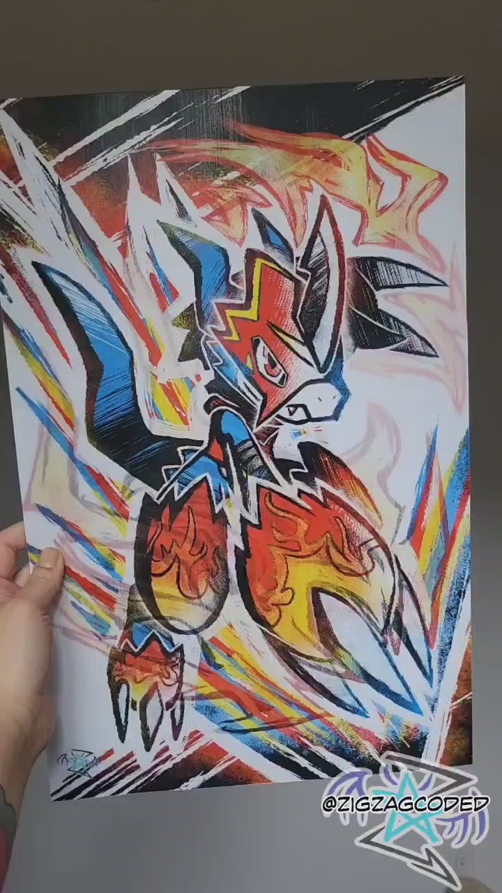 Flame Victory Animated Art Poster