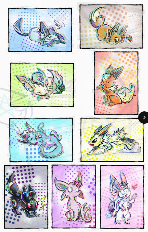 Elemental Vee Foxes Animated Art Poster